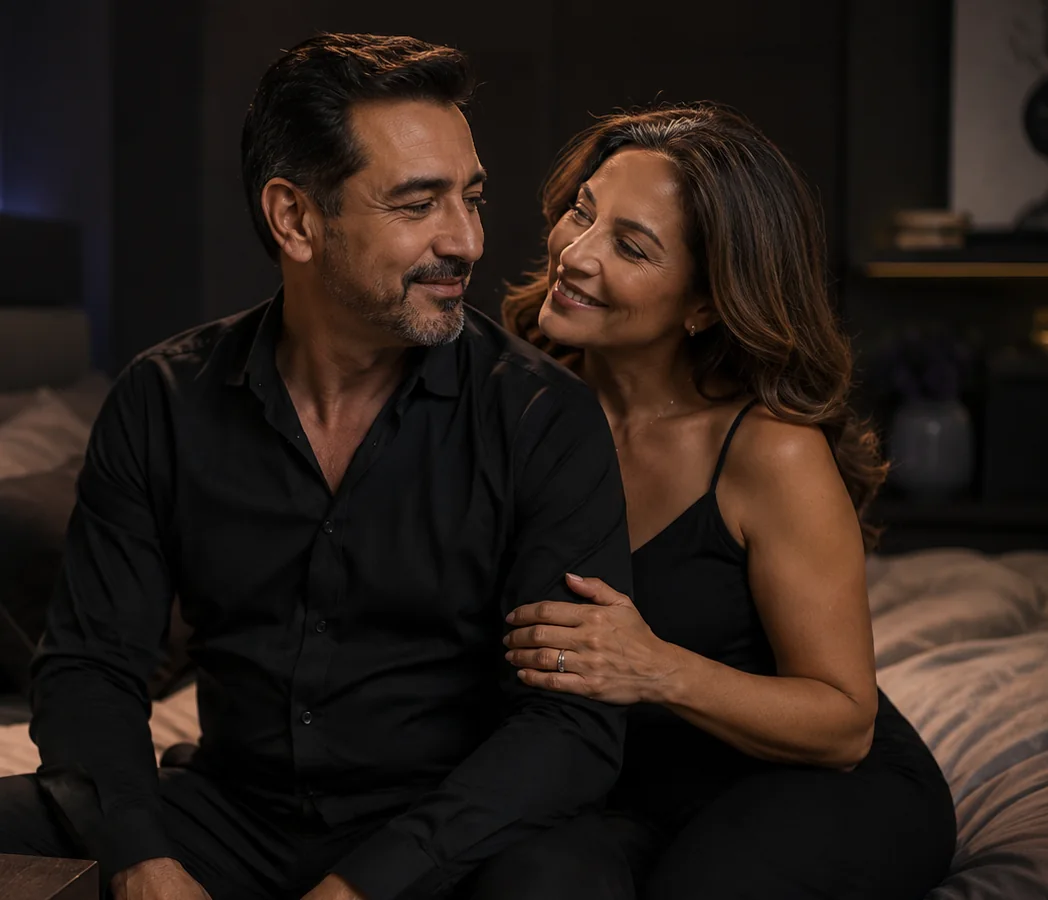 Pareja adulta en un ambiente elegante